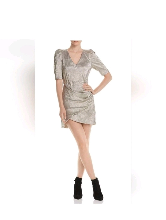 Alice + Olivia Judy dress with metallic V-Neck Mini Dress 0 New without tags. - Picture 4 of 16